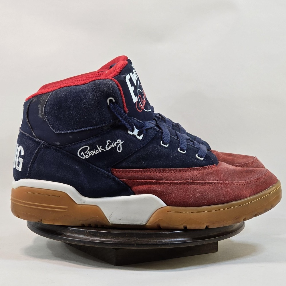 Ewing 33 Hi Shoes Mens Size 11.5 Blue Red Gum Patrick Ewing NBA Basketball Suede